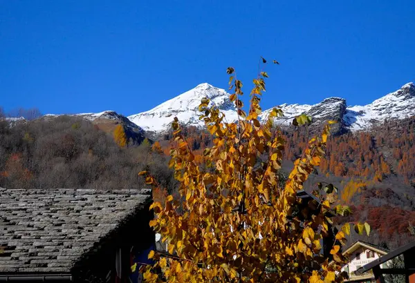 Ιταλία Sesia Κοιλάδα Κοντά Alagna Πεδεμόντιο Monte Rosa Massif Πετρόκτιστη — Φωτογραφία Αρχείου