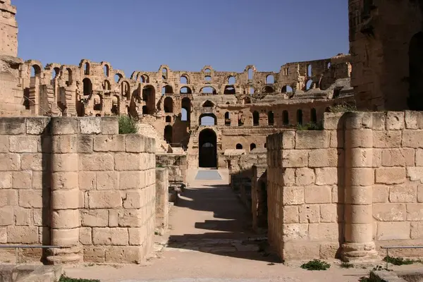 Tercer Anfiteatro Más Grande Del Mundo Romano Jem Túnez África —  Fotos de Stock