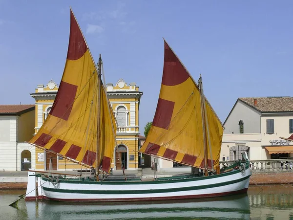 Talya Emilia Romagna Cesenatico Adriyatik Denizi Nde Limanda Eski Yelkenli — Stok fotoğraf