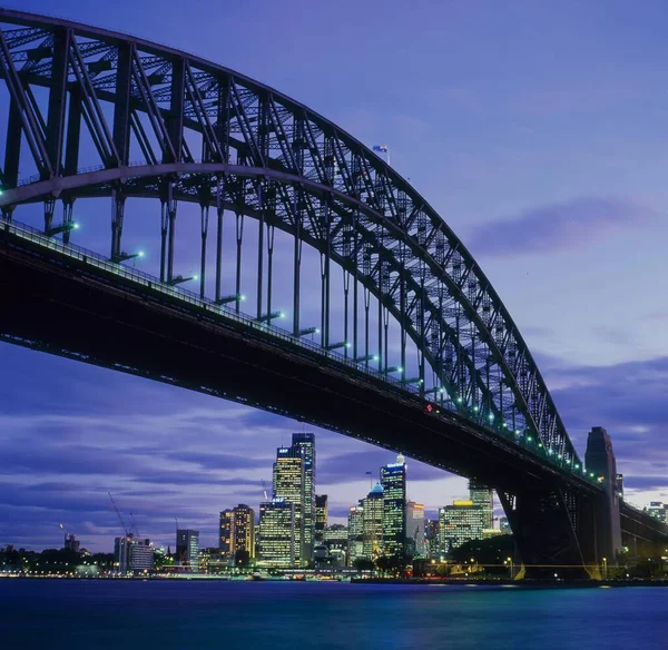Australia Nsw Sydney Harbour Bridge Nocą Oceania — Zdjęcie stockowe