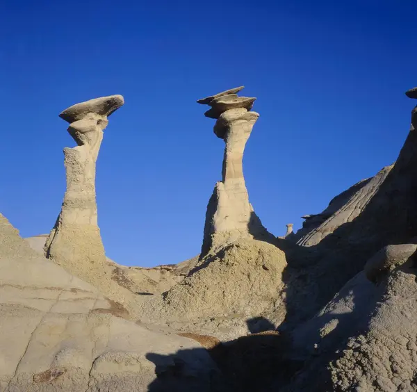 Zwei Doppelte Sandsteinformation Bisti Wilderness Der Nähe Von Farmington New — Stockfoto