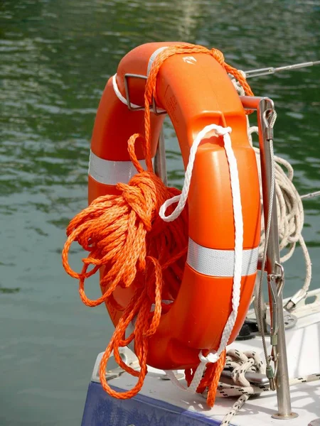 Italy Emilia Romagna Life Belt Rope Boat Europe — Stock Photo, Image