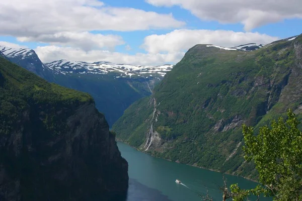 Άποψη Από Την Άποψη Του Αετού Του Geirangerfjord Νορβηγία Ευρώπη — Φωτογραφία Αρχείου