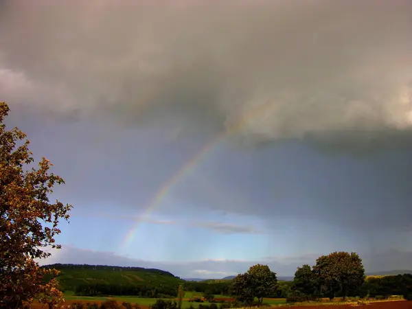 Cloudy Atmosphere Rainbow Landscape Maulbronn — Stock Photo, Image