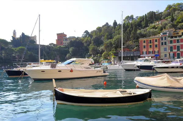 Talya Talya Ligurya Riviera Levante Portofino Tekne Limanı Avrupa — Stok fotoğraf