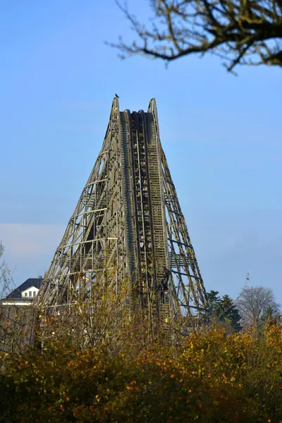 Baden Wrttemberg Cleebronn Tripsdrill Amusement Park Wooden Roller Coaster — Stock Photo, Image