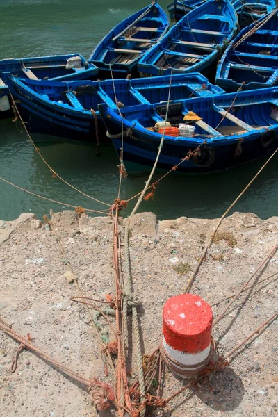Båtar Fiskehamnen Essaouira Marocko — Stockfoto