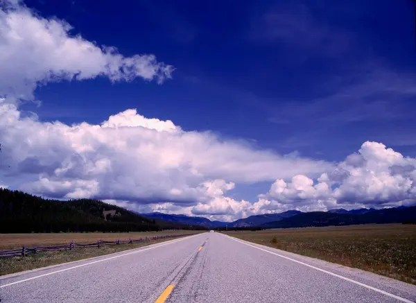 Fernstrae Usa Idaho Road Mountains — Stock Photo, Image