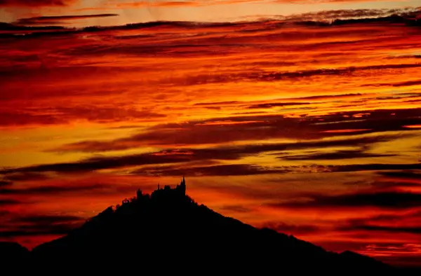 Hohenzollern Castle Evening Mood Photo Geduldig Schmid — Stock Photo, Image
