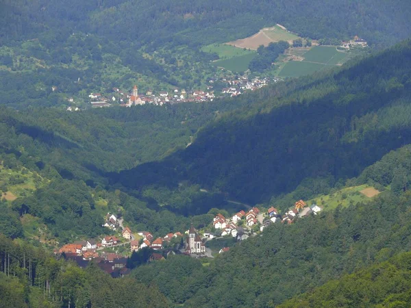 Nordschwarzwald Blick Von Kaltenbronn Rictung Reichental Bergkette Fichtenwald Deutschland — Stockfoto