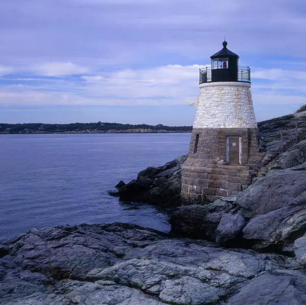 Ηπα Rhode Island Newport Κάστρο Hill Φάρος 1890 Φάρος Βράχους — Φωτογραφία Αρχείου