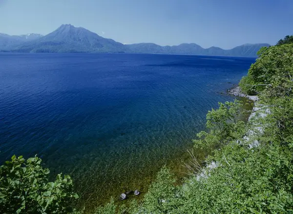Jezioro Górskie Shikotsu Hokkaido Japonia — Zdjęcie stockowe