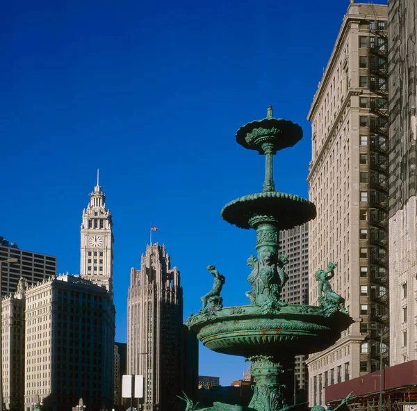 Usa Illinois Chicago Wrigley Building Heald Square 410 North Michigan — Stockfoto
