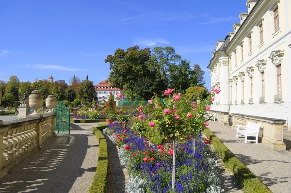 Ludwigsburg Kwitnący Pałac Barokowy Kwietniki Marstall Centre — Zdjęcie stockowe