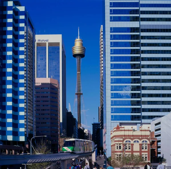 Austrália Nsw Sydney Monorail Torre Amp Tower Oceânia — Fotografia de Stock