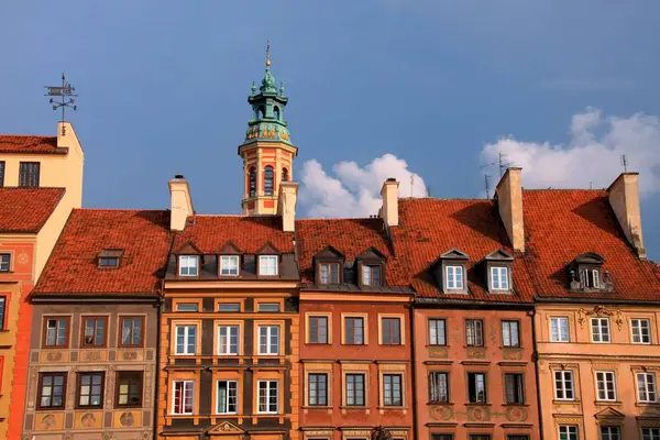 Hausfassaden Altstadtmarkt Warschau Polen — Stockfoto