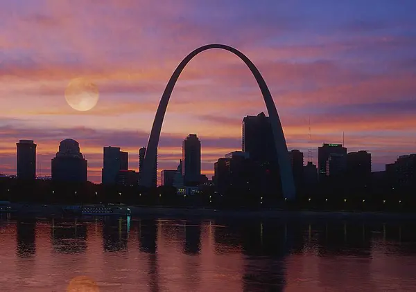 Gateway Arch Sunset Saint Louis Missouri Usa — Stockfoto