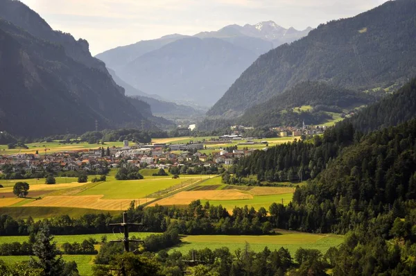 Suíça Linha Férrea Para Thusis Matterhorn Gotthard Railway Europa — Fotografia de Stock