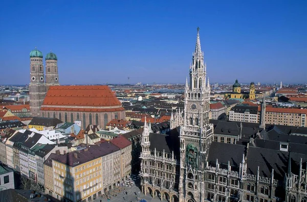 View City Hall Church Our Lady Old Peter Munich Bavaria — Stock Photo, Image