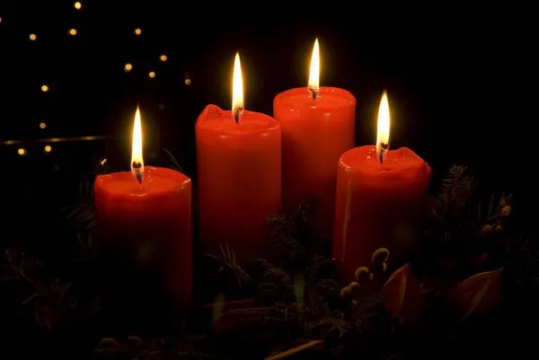 Christmas Candles Arrangement Background View — Stock Photo, Image