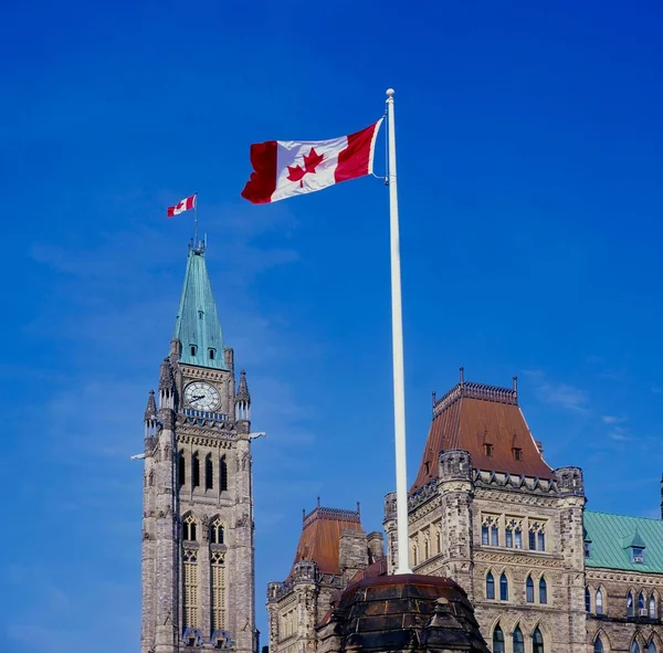 Kanada Ontario Ottawa Parlament Wieża Zegarowa Pokoju Ameryka Północna — Zdjęcie stockowe