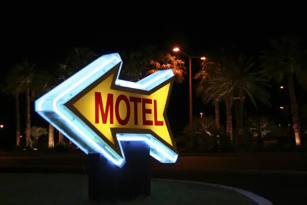 Реклама Мотеля Лас Вегасе Невада Сша Северной Америке — стоковое фото
