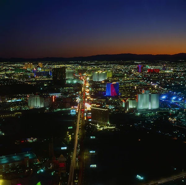 Uitzicht Vanaf Stratosphere Tower Vegas Strip Nachts Las Vegas Verenigde — Stockfoto