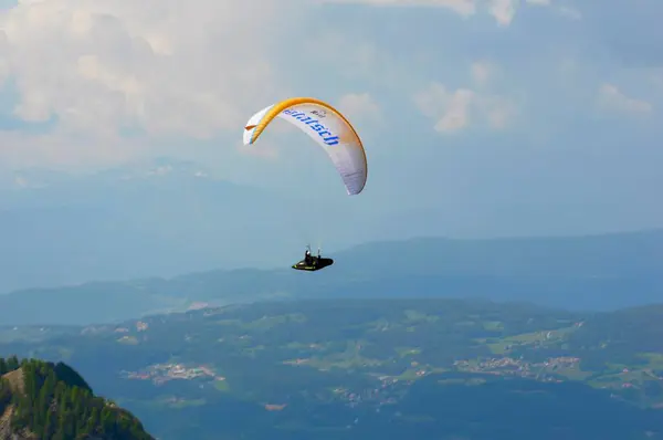 Schlern area in South Tyrol, paragliding