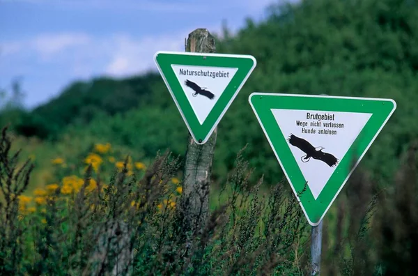 Signs, nature reserve and breeding area