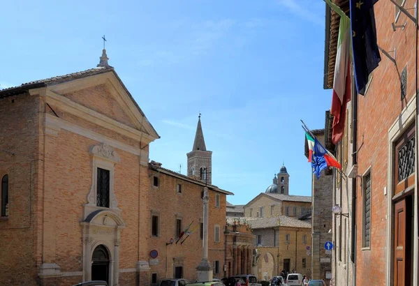 Olaszország Marche Urbino Belváros Óváros Templom Európa — Stock Fotó