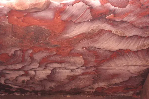 Piedra Arenisca Ofrece Juego Colores Petra Jordania Asia —  Fotos de Stock