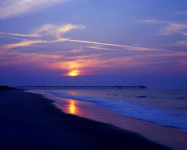 Usa North Carolina Oak Island Caswell Beach Oak Island Pier — Stockfoto