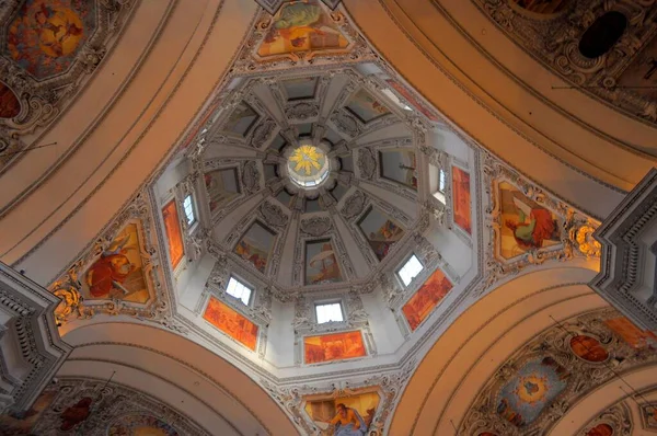 Austria Salzburgo Iglesia Catedral Salzburgo Vista Interior Europa —  Fotos de Stock