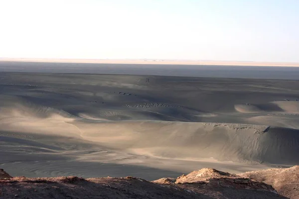 Vista Cratera Interna Wau Namus Cratera Muecken Para Área Circundante — Fotografia de Stock