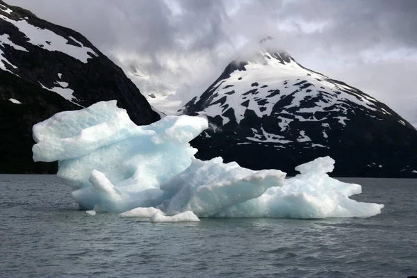 Eis Des Portage Gletschers Schwimmt Wasser Alaska Usa Nordamerika — Stockfoto