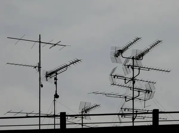 Italien Emilia Romagna Ravenna Fernsehantennen Auf Dem Dach Europa — Stockfoto