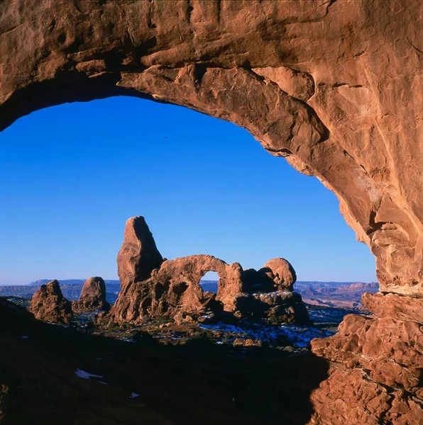 Arches National Park Arches National Park View North Window Turret — 스톡 사진