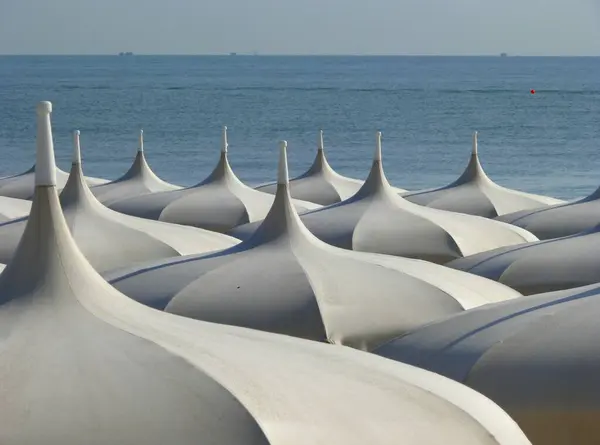 Itália Emília Romanha Mar Adriático Perto Milano Marittima Praia Areia — Fotografia de Stock