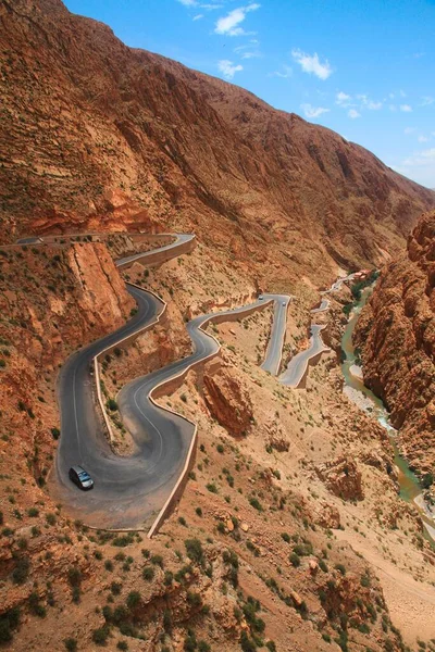 Narrow Serpentine Road Dades Valley High Atlas Morocco — Stock Photo, Image