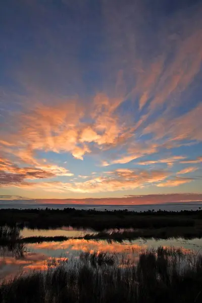 Krajobraz Merrit Island National Refuge Wschodem Słońca Floryda Usa — Zdjęcie stockowe