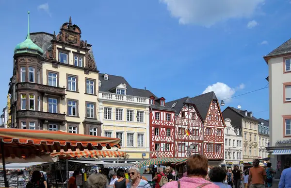 Rhineland Palatinate Trier Yaya Bölgesi Alışveriş Caddesi Merkez Market — Stok fotoğraf