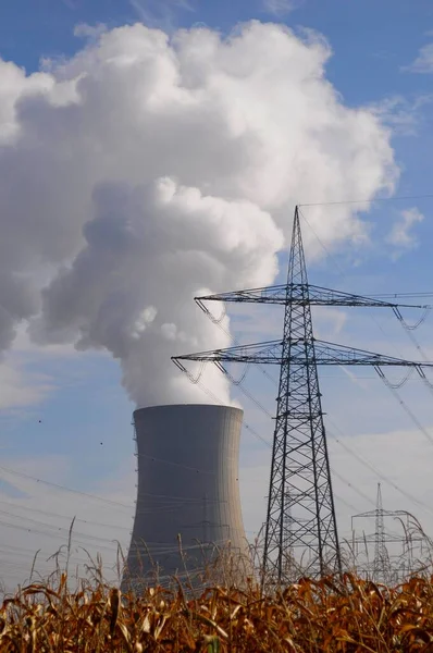 Nuclear Power Plant Grafenrheinfeld Nuclear Power Plant Schweinfurt High Voltage — Stock Photo, Image