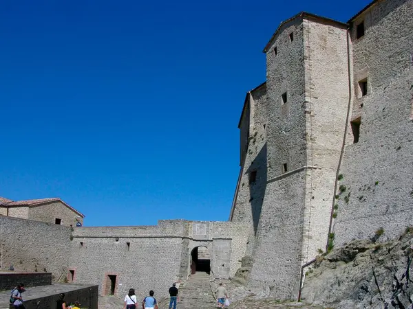 Castell Castillo Paisaje Montaña Con Campos Árboles Paisaje Mediterráneo San — Foto de Stock