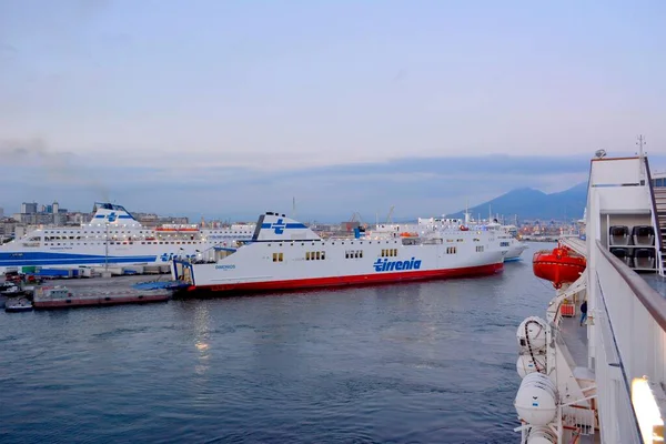 Vesuvius Italy Italia Naples Napoli Port Tirrenia Ferryboat Europe — Stock Photo, Image