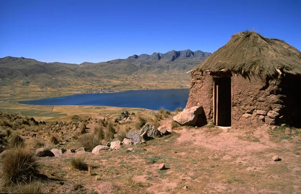 Peru Altiplano Hut Landscape South America — Stock Photo, Image