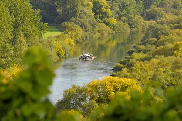 Bavyera Franconia Franconian Bölgesi Eschendorf Altmain Ana Nehir Tekne Gezisi — Stok fotoğraf