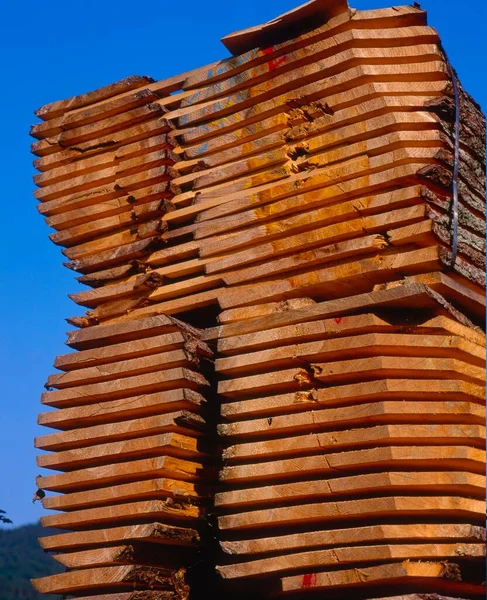 Blick Auf Holzbretter Lager — Stockfoto