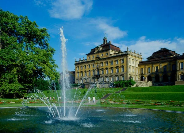 Ludwigsburský Hrad Kvetoucí Baroko Zámecký Park Rezidenční Zámek — Stock fotografie
