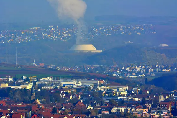Baden Wrttemberg Cleebronn Nükleer Santral Neckearwesem Soğutma Kulesi — Stok fotoğraf