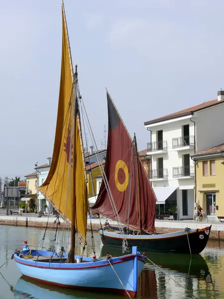 Италия Романья Кьятико Адриатическом Море Гавани Старые Салютные Лодки Европа — стоковое фото